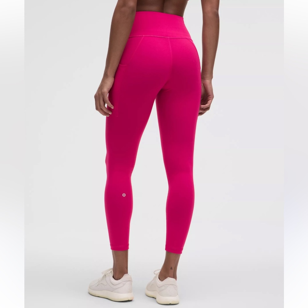 Lululemon Raspberry Leggings Wunderunder with pockets - Picture 3 of 8